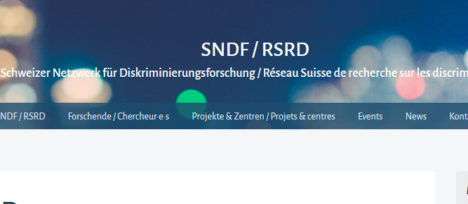 Mise en ligne du nouveau site web: Réseau Suisse de recherche sur les discriminations