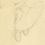 Gertrud Schwyzer (1896–1970), Künstlerin/artist: Ohne Titel, Knie der Künstlerin mit Zeichenblock, Bleistift auf Papier / untitled, the artist’s knee with a sketchbook, pencil on paper, 21 x 14,7 cm, undatiert/undated, KB-018343/S 1