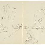 Anonym (Künstler_in unbekannt/artist unknown), keine weiteren Angaben/No further information: «Meine Hand/Meine Faust/Mein Trotzkopf», Bleistift auf Papier / (My Hand, My Fist, My Stubborn Head), pencil on paper, Doppelseite/double page spread, 22 Å~ 35,2 cm, undatiert/undated, Archiv und Sammlung Hermann Rorschach (ASHR), Inv. Nr. 71, S./p. 4/5